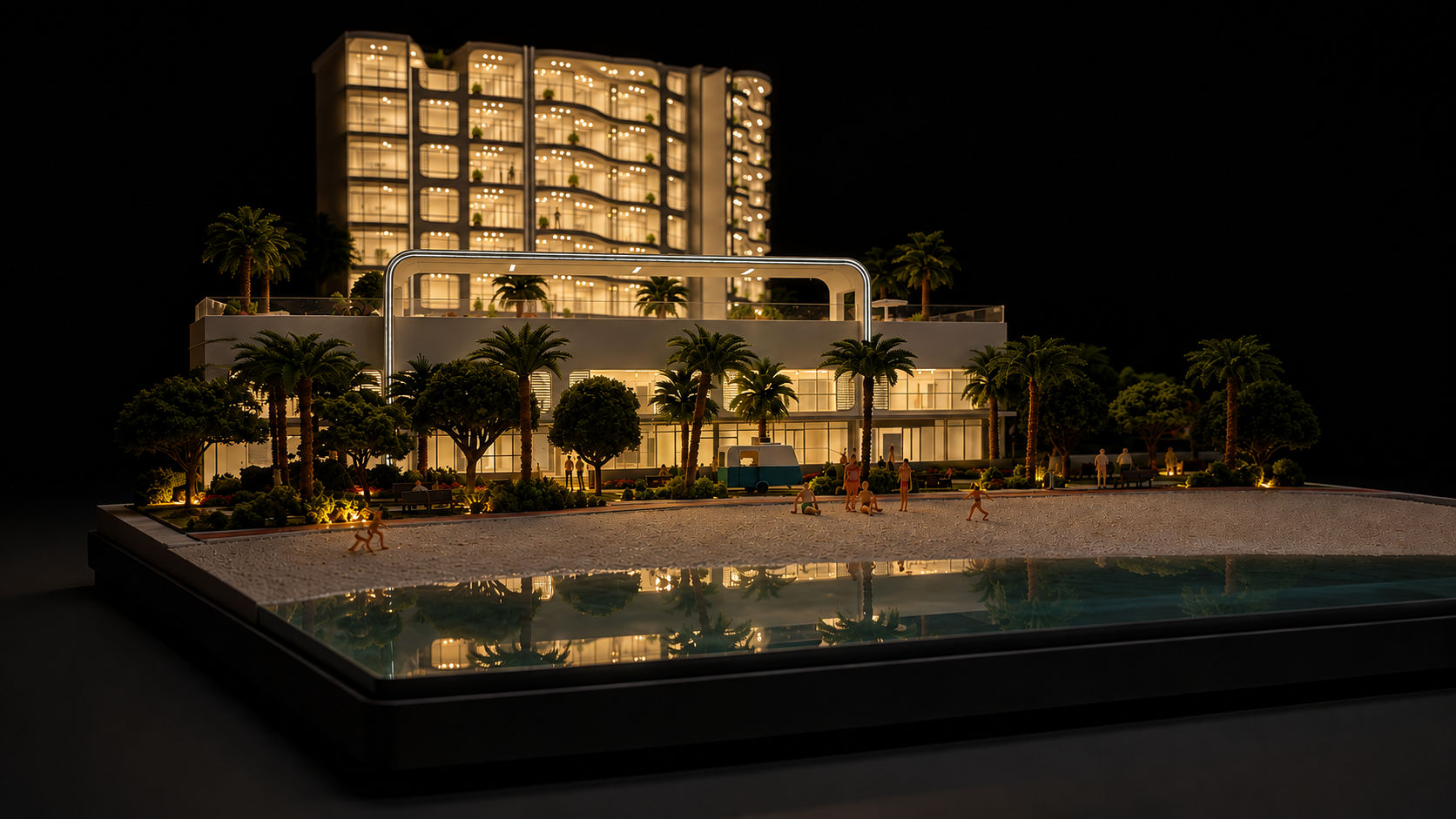 Architectural scale model of a masterplan development by The Monolith