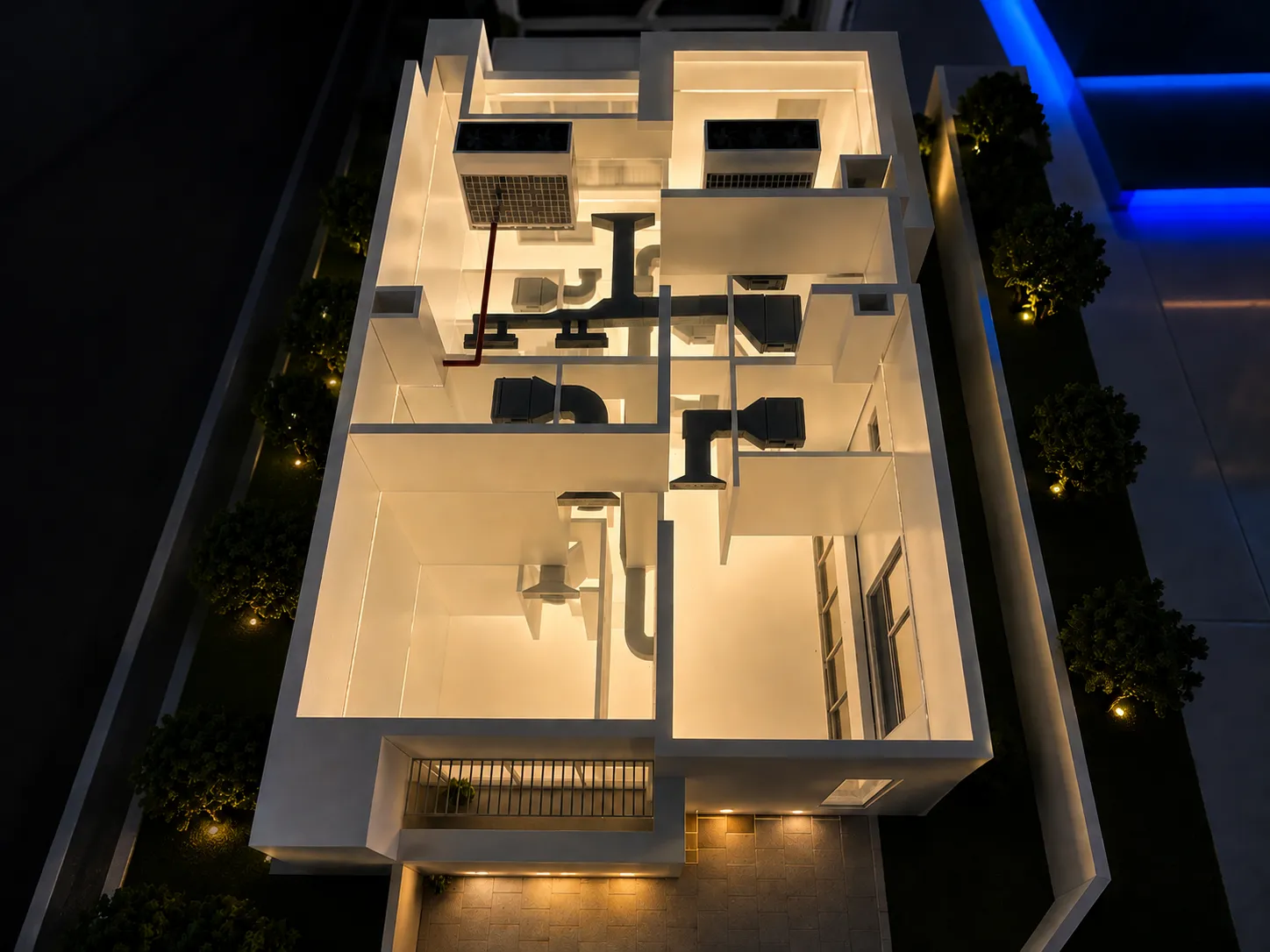 Waterfront masterplan model with marina detailing by The Monolith