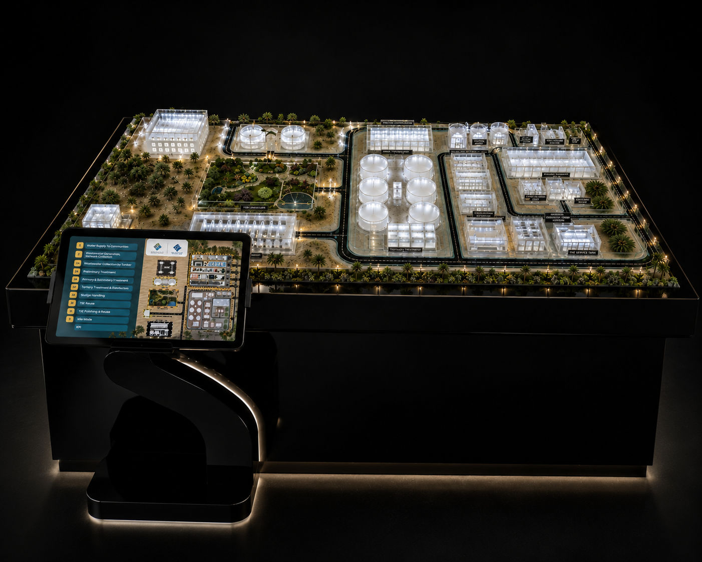 Interactive architectural model with embedded lighting by The Monolith